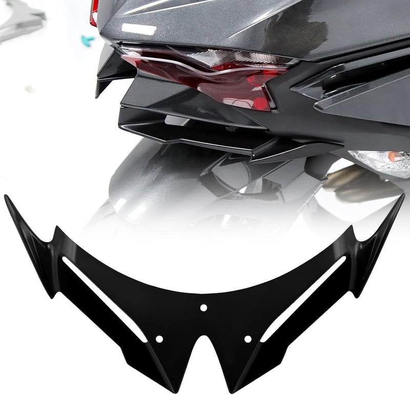 XIDAODIT for Kawasaki Ninja 500 Z500 Ninja500 Motorcycle Front Fairing Winglet Aerodynamic Spoiler Beak Nose Cone Extension Fixed Wing Kit (Black) - Image 1